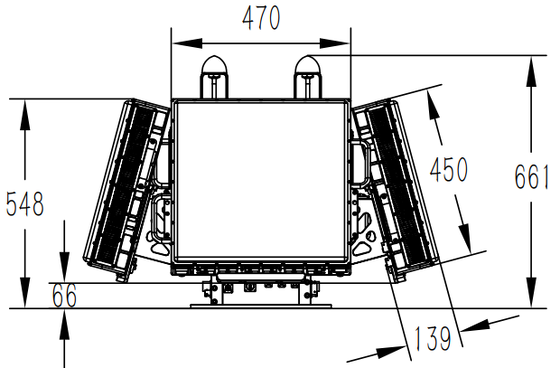 X Band Four-sided Phased Array Radar with AESA System and ≥8 km UAV Detection Range